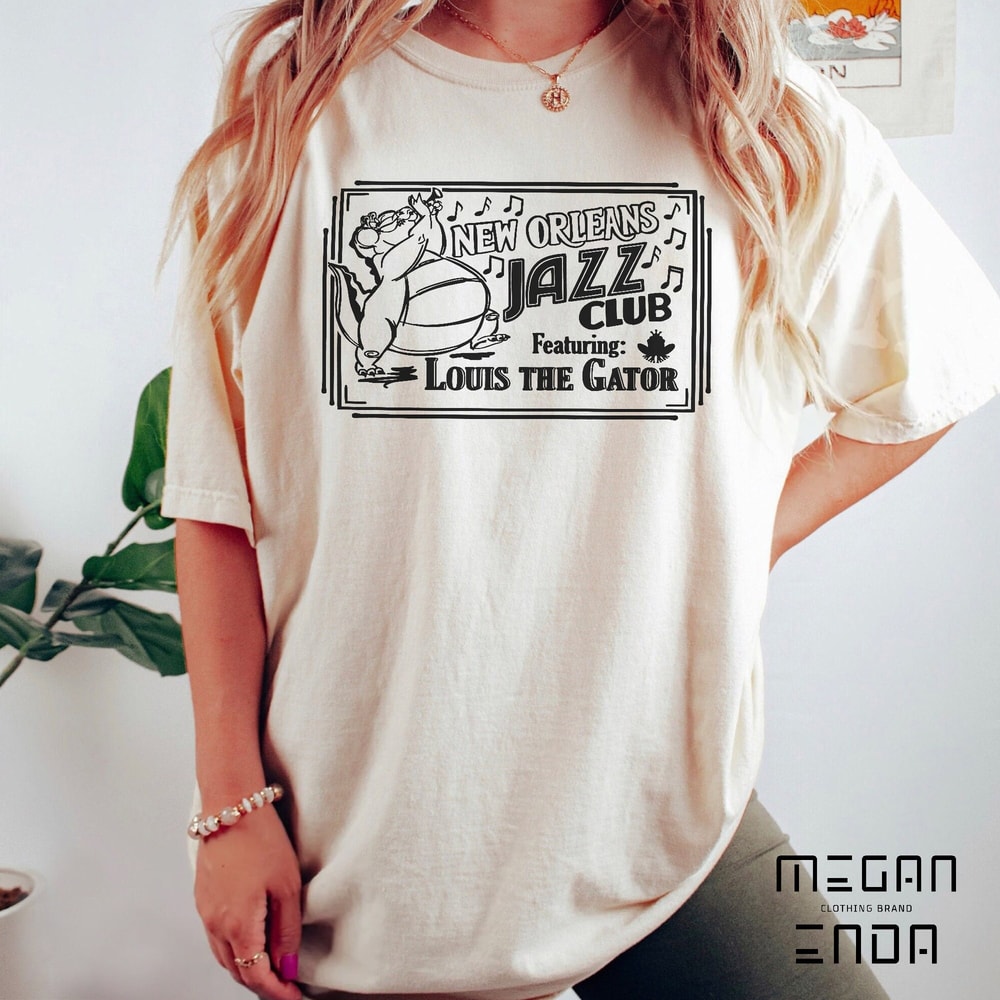 Comfort Colors Vintage Princess and The Frog New Orleans Jazz Club Louis The Gator Shirt, Disney Princess Shirts, Retro Princess Tiana Shirt - 1.jpg