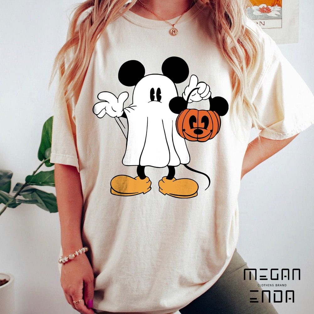 Comfort Colors Retro Disney Mickey Ghost Halloween Shirt, Mickey Spooky Shirt, Mickey Not So Scary Halloween Shirt, Halloween Pumpkin Shirt - 5.jpg