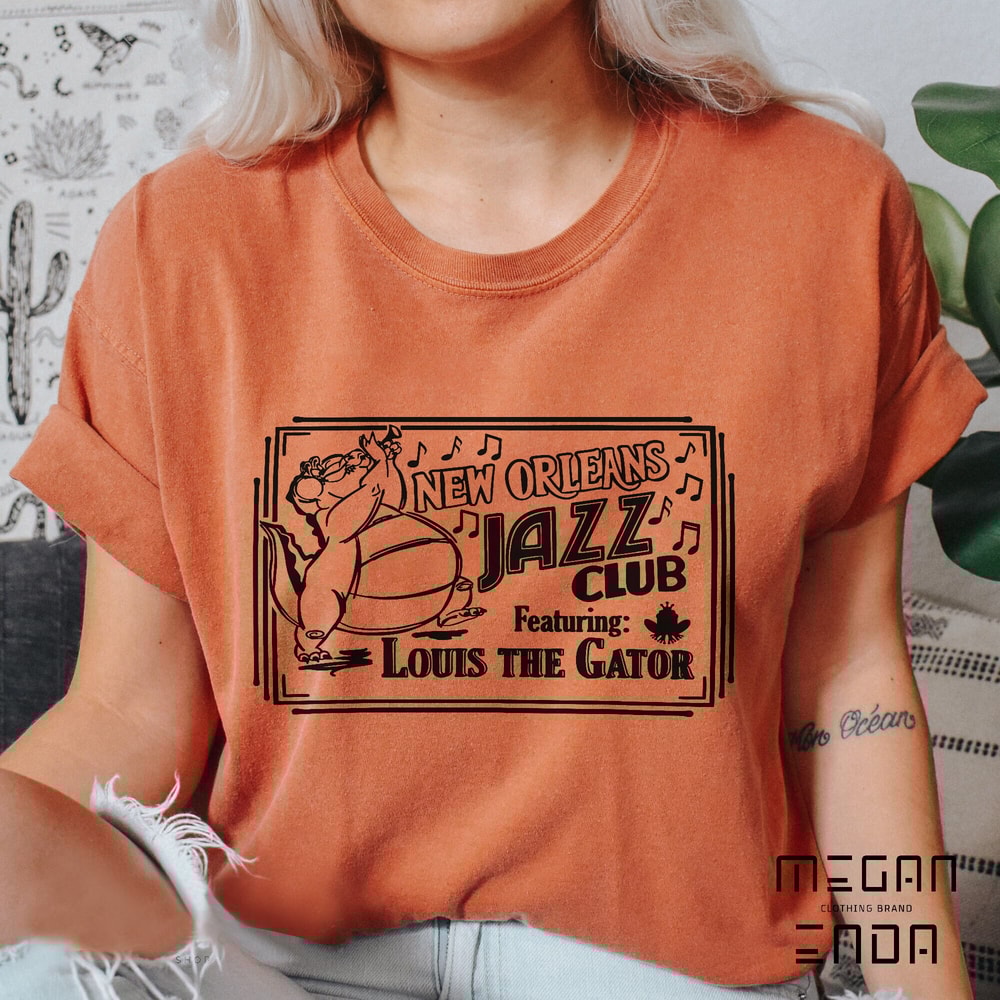 Comfort Colors Vintage Princess and The Frog New Orleans Jazz Club Louis The Gator Shirt, Disney Princess Shirts, Retro Princess Tiana Shirt - 4.jpg