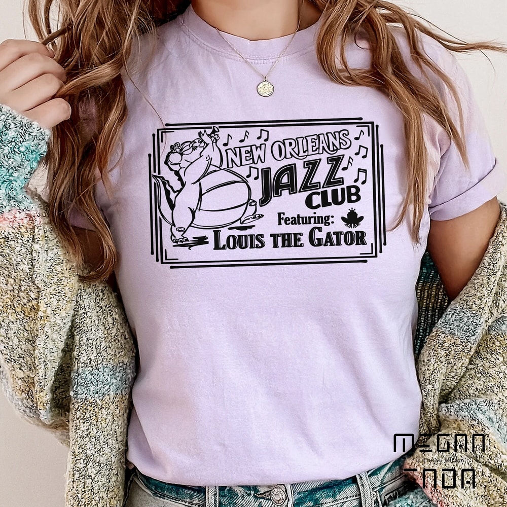 Comfort Colors Vintage Princess and The Frog New Orleans Jazz Club Louis The Gator Shirt, Disney Princess Shirts, Retro Princess Tiana Shirt - 5.jpg