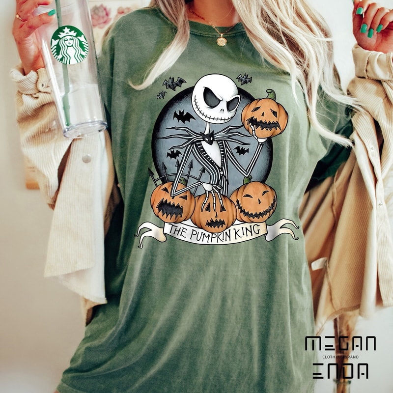 Comfort Colors Vintage The Nightmare Before Christmas Shirt, King Jack Skellington Shirt, The Pumkin King Shirt, Halloween Shirt, Fall Shirt - 1.jpg