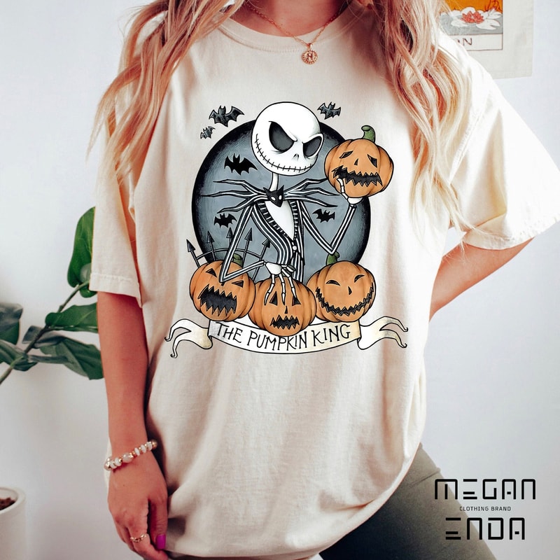 Comfort Colors Vintage The Nightmare Before Christmas Shirt, King Jack Skellington Shirt, The Pumkin King Shirt, Halloween Shirt, Fall Shirt - 2.jpg
