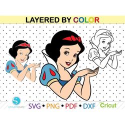 snow white svg, snow white clipart png, layered by color snow white, snow white for cricut, snow white silhouette, snow