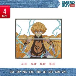 zenitsu agatsuma / anime embroidery design/ anime design/ embroidery pattern/ design pes dst vp3  format