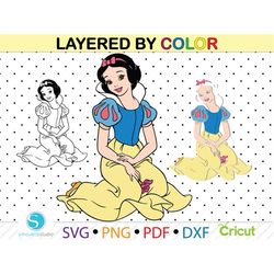 snow white svg, snow white clipart png, snow white svg file, vector file for cricut, pdf dxf jpg svg png, princess snow