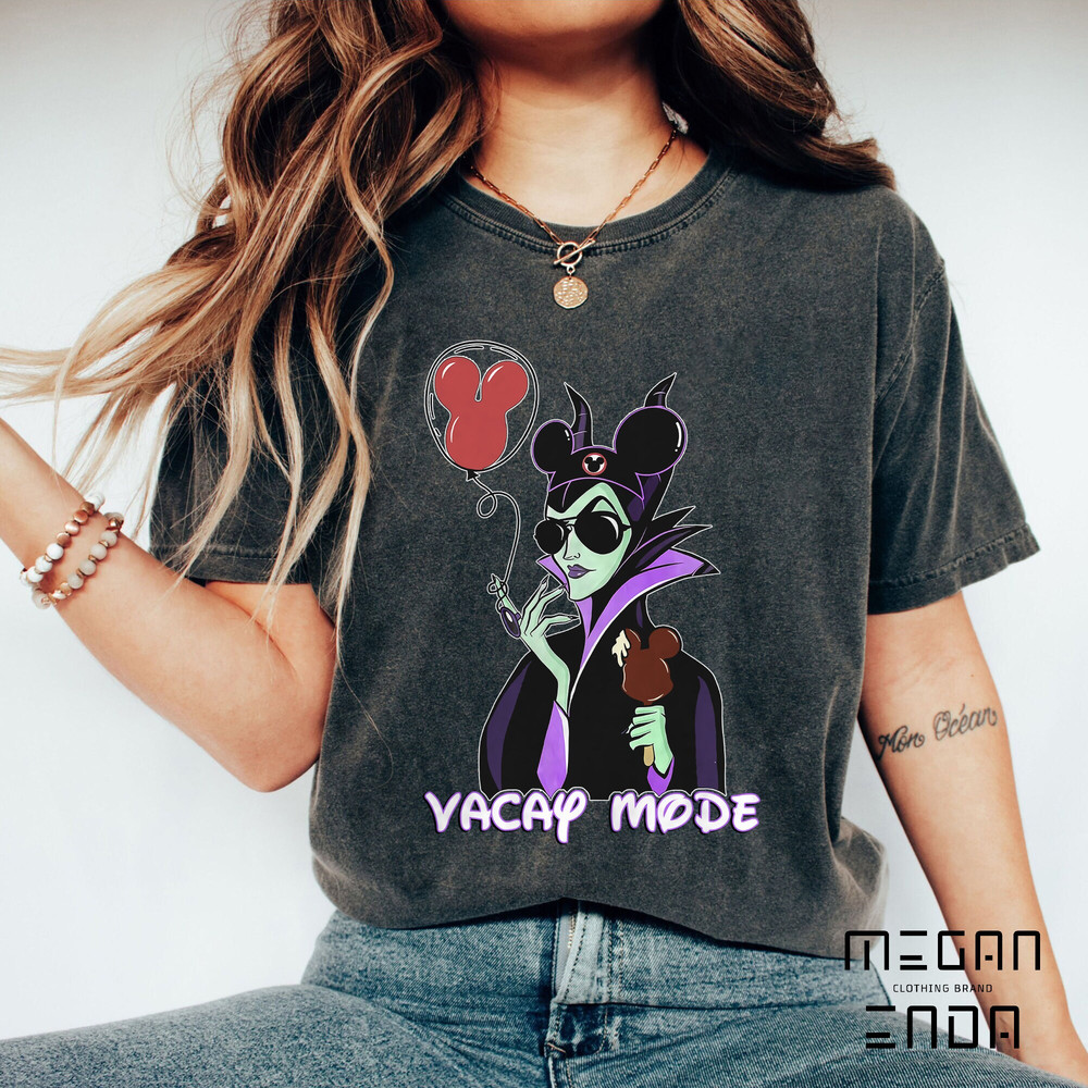 Funny Disney Maleficent Vacay Mode Comfort Color Shirt, Disney Villains Shirt, Disney Maleficent Shirt, Disneyworld Shirts, Disneyland Shirt - 3.jpg