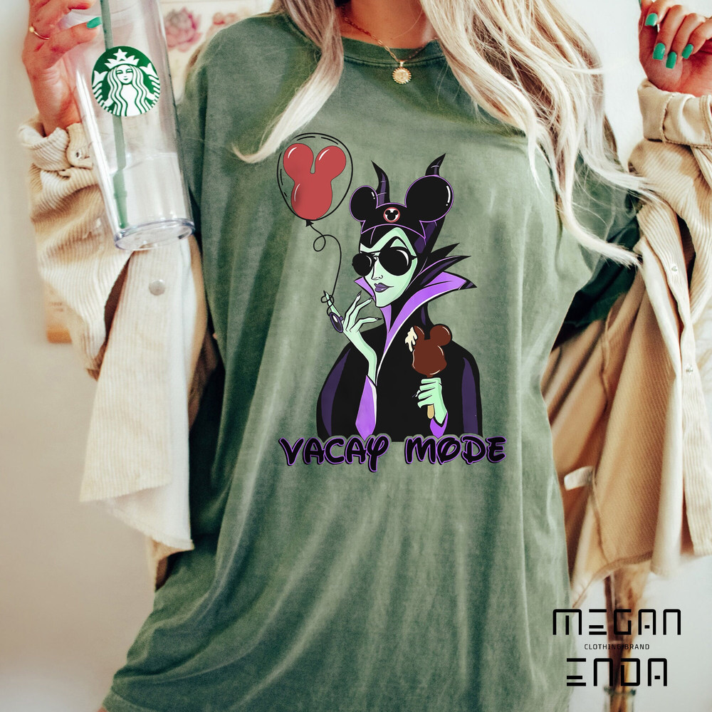 Funny Disney Maleficent Vacay Mode Comfort Color Shirt, Disney Villains Shirt, Disney Maleficent Shirt, Disneyworld Shirts, Disneyland Shirt - 4.jpg