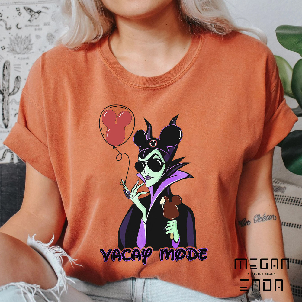 Funny Disney Maleficent Vacay Mode Comfort Color Shirt, Disney Villains Shirt, Disney Maleficent Shirt, Disneyworld Shirts, Disneyland Shirt - 5.jpg