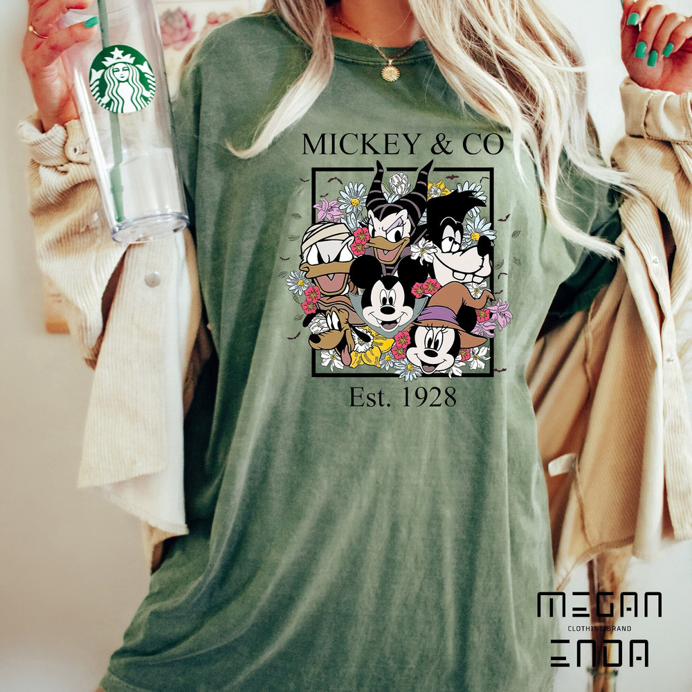 Halloween Shirt, Disney Halloween Shirt, Mickey and Friends Floral Halloween Shirt, Disney Spooky Shirt, Disney Halloween Party Shirt - 5.jpg