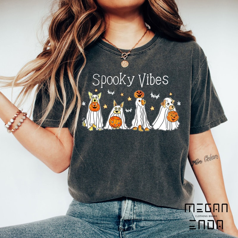 Halloween Shirt, Spooky Vibes Shirt, Ghost Shirt, Halloween Dog Shirt, Ghost Dog Shirt,Happy Halloween, Retro Spooky Season - 2.jpg