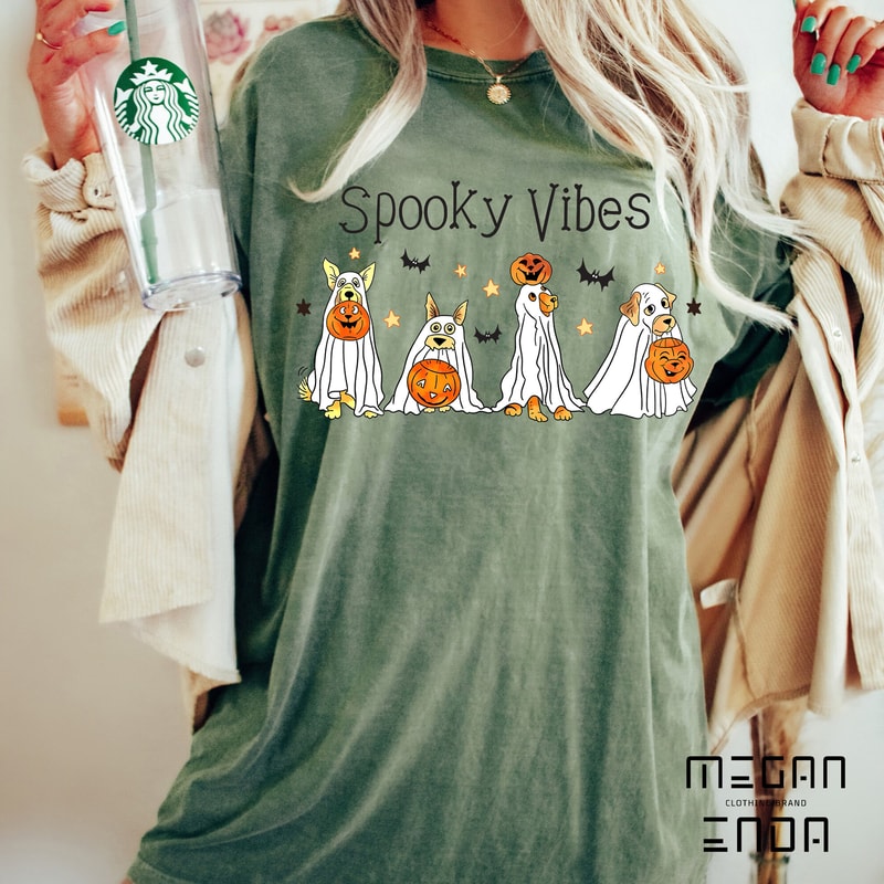 Halloween Shirt, Spooky Vibes Shirt, Ghost Shirt, Halloween Dog Shirt, Ghost Dog Shirt,Happy Halloween, Retro Spooky Season - 5.jpg