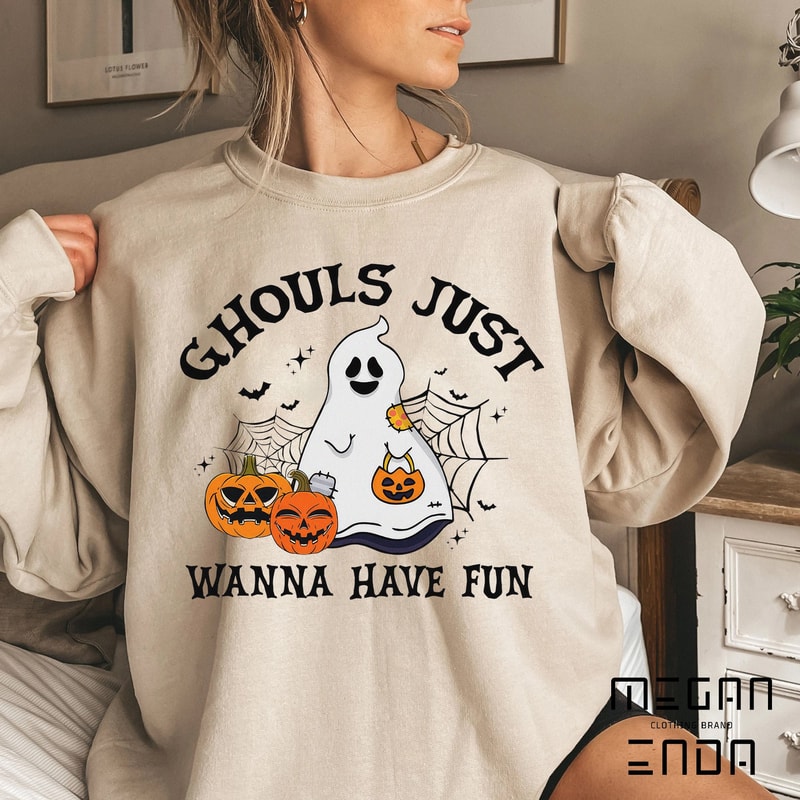 Halloween Sweatshirt, Ghouls Just Wanna Have Fun Halloween Shirt, Ghouls Night Out Shirt, Witch Shirt, Retro Fall Shirt, Fall Shirt - 1.jpg