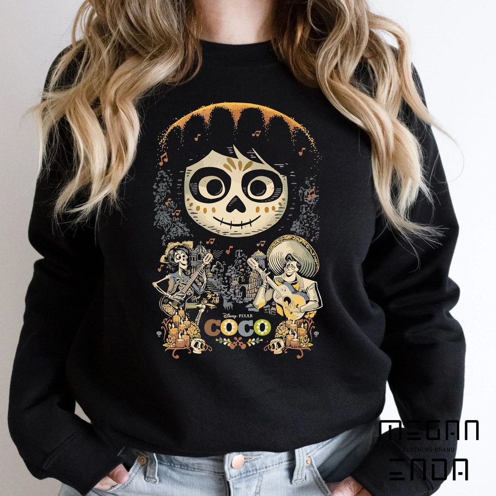 Halloween Sweatshirt, Halloween Shirt, Disney Pixar Coco Miguel & Musical Scene Graphic T-Shirt, Magic Kingdom, Disneyland Family Trip - 1.jpg
