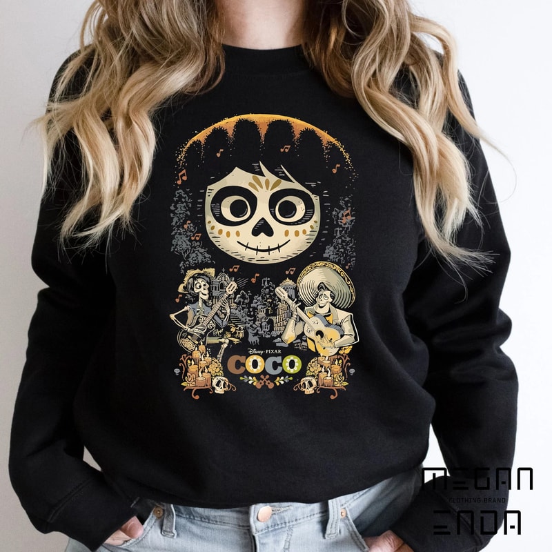 Halloween Sweatshirt, Halloween Shirt, Disney Pixar Coco Miguel & Musical Scene Graphic T-Shirt, Magic Kingdom, Disneyland Family Trip - 1.jpg