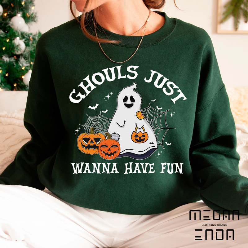 Halloween Sweatshirt, Ghouls Just Wanna Have Fun Halloween Shirt, Ghouls Night Out Shirt, Witch Shirt, Retro Fall Shirt, Fall Shirt - 3.jpg