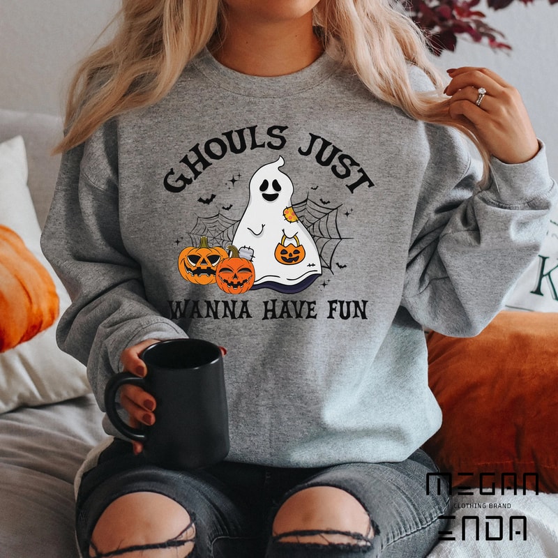 Halloween Sweatshirt, Ghouls Just Wanna Have Fun Halloween Shirt, Ghouls Night Out Shirt, Witch Shirt, Retro Fall Shirt, Fall Shirt - 4.jpg