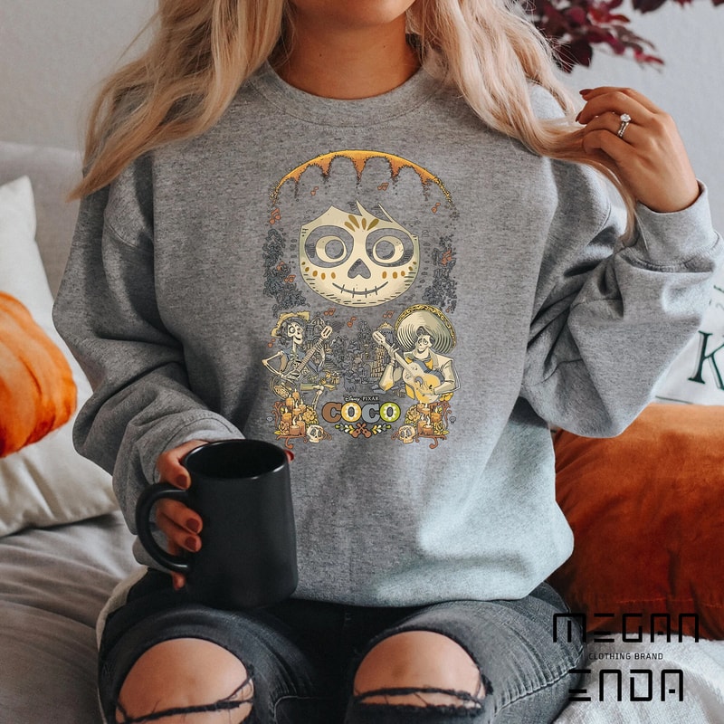 Halloween Sweatshirt, Halloween Shirt, Disney Pixar Coco Miguel & Musical Scene Graphic T-Shirt, Magic Kingdom, Disneyland Family Trip - 4.jpg