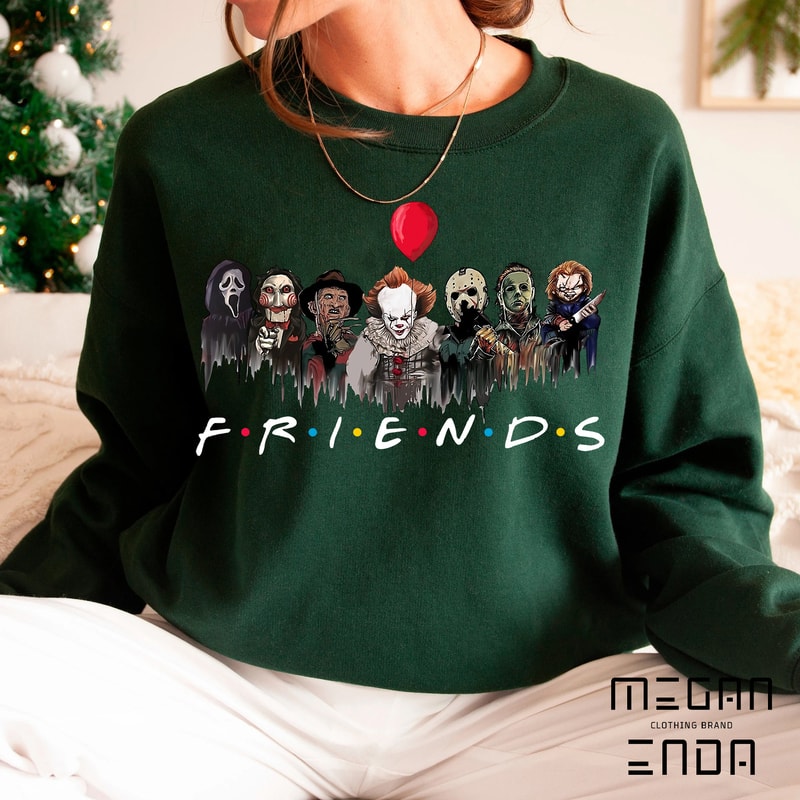 Halloween Sweatshirt, Horror Characters Friends Sweatshirt, Halloween Horror Characters Shirt, Friends Halloween Shirt, Halloween Shirt - 3.jpg