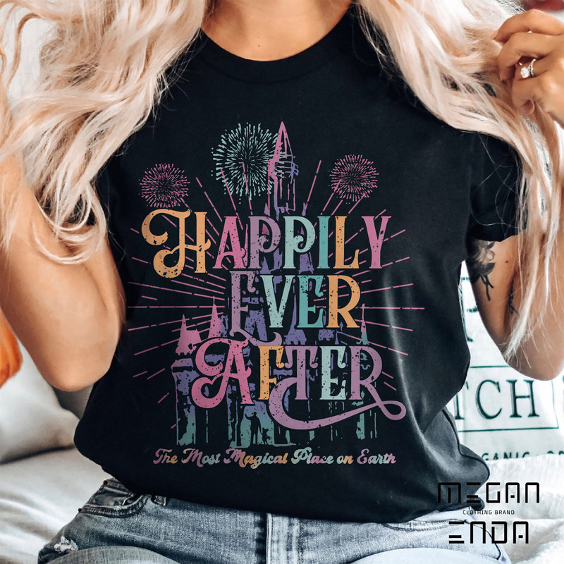 Happily Ever After Comfort Colors Shirt, Disneyworld Shirt, Magic Kingdom Shirt Women, Disneyland Shirts Family, Retro Disney Shirt - 3.jpg