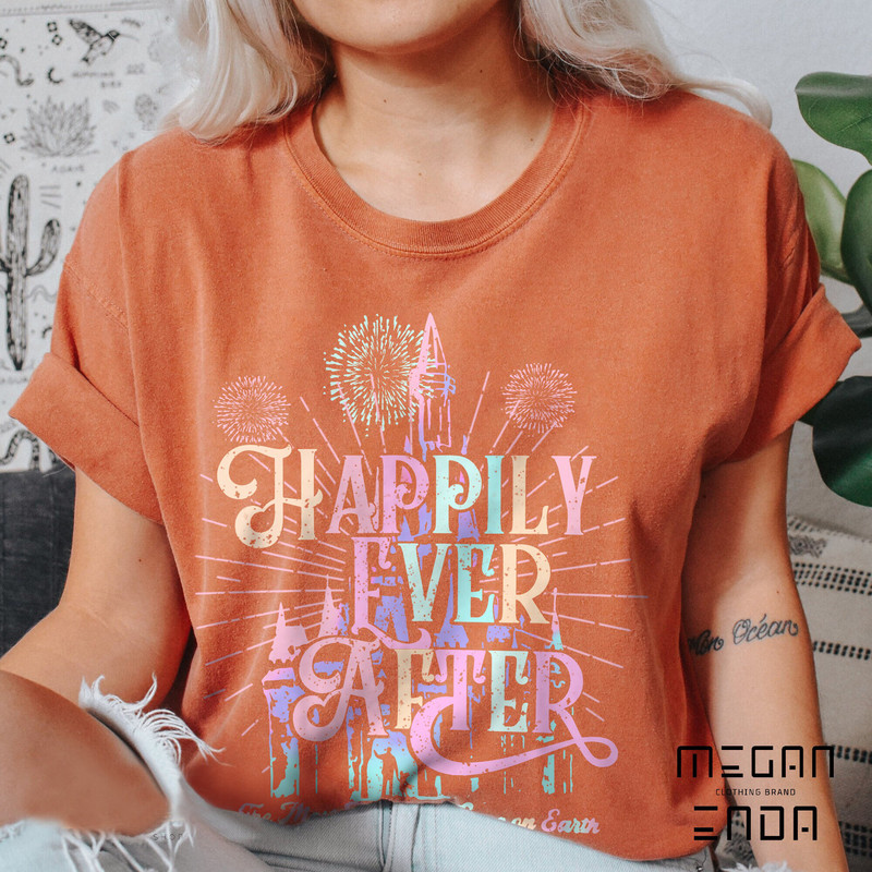 Happily Ever After Comfort Colors Shirt, Disneyworld Shirt, Magic Kingdom Shirt Women, Disneyland Shirts Family, Retro Disney Shirt - 5.jpg
