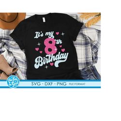 cute turning 8 years old svg 8th birthday svg files for cricut. birthday gift turning 8 years old svg 8th birthday png,