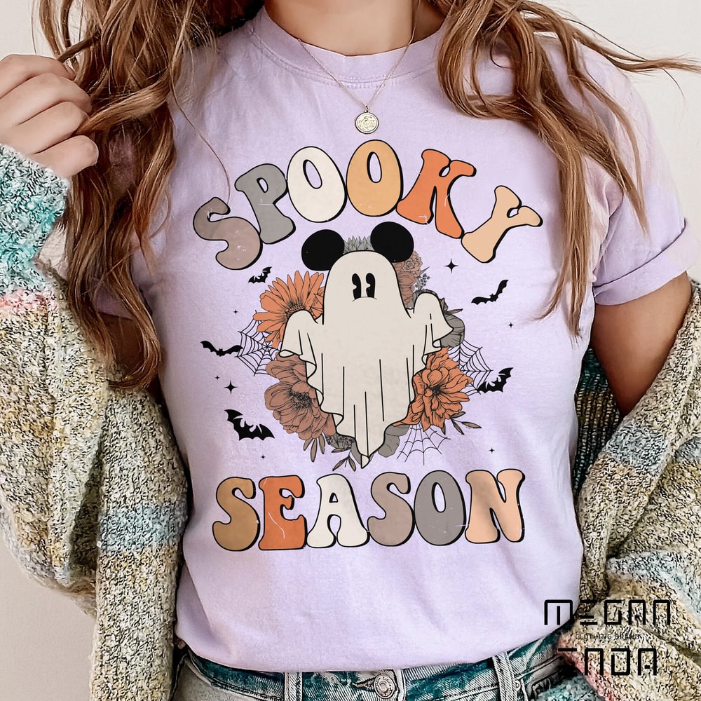 Mickey Ghost Spooky Season Comfort Colors Shirt, Mickey Boo Halloween Shirt, Pumpkin Mickey, Disney Spooky Shirt, Disney Halloween Shirt - 3.jpg