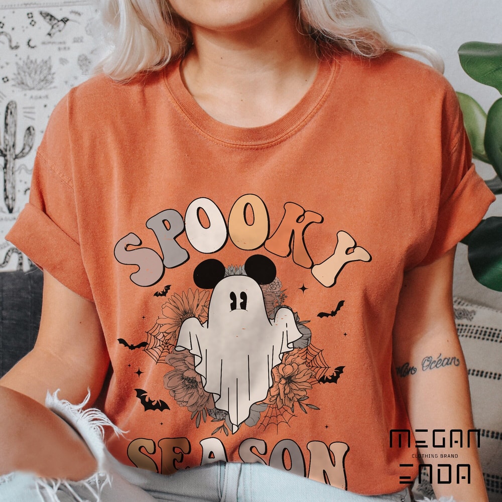 Mickey Ghost Spooky Season Comfort Colors Shirt, Mickey Boo Halloween Shirt, Pumpkin Mickey, Disney Spooky Shirt, Disney Halloween Shirt - 5.jpg
