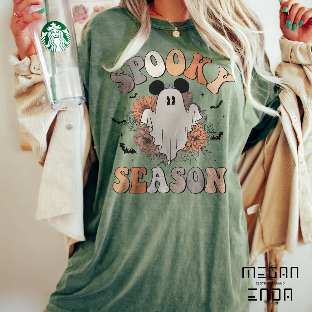 Mickey Ghost Spooky Season Comfort Colors Shirt, Mickey Boo Halloween Shirt, Pumpkin Mickey, Disney Spooky Shirt, Disney Halloween Shirt - 6.jpg