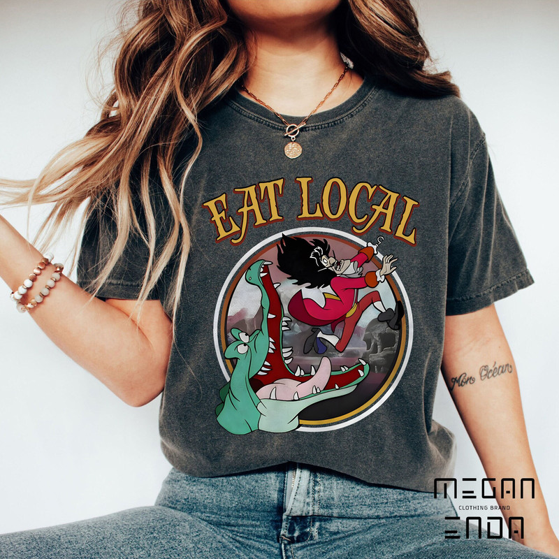 Retro Disney Peter Pan Tick-Tock The Crocodile Captain Hook Eat Local Shirt, Magic Kingdom Unisex T-shirt Family Birthday Gift Adult Tee - 1.jpg