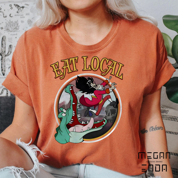 Retro Disney Peter Pan Tick-Tock The Crocodile Captain Hook Eat Local Shirt, Magic Kingdom Unisex T-shirt Family Birthday Gift Adult Tee - 4.jpg