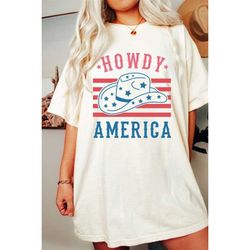 Comfort Colors Howdy American T-shirt, Retro 4th of July, Howdy Shirt, Fourth of July TShirt, Independence Day Shirt, Am