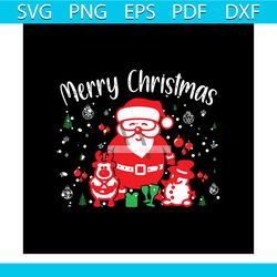 merry christmas cute santa and snowman svg, christmas svg