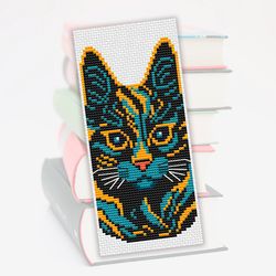 Cross stitch bookmark pattern Cat, Counted cross stitch, Kitten cross stitch, Bookmark embroidery pattern PDF