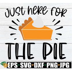 Just Here For The Pie, Funny Kids Thanksgiving Shirt Svg, Funny Thanksgiving Svg, Babys Thansgiving Svg, Funny Thanksgiv