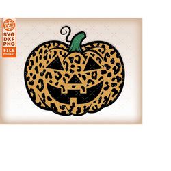 jack-o'-lantern svg, jack o lantern pumpkin svg, halloween svg, leopard print pumpkin svg files for cricut, glowforge fi