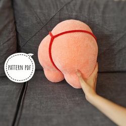 Crochet butt pillow pattern, the Badonkadonk pattern, Amigurumi pattern for beginner, Crochet boobs tutorial