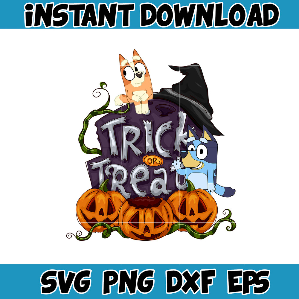 Bluey Halloween Sublimation Svg, Bluey Halloween Svg, Bluey Halloween Costume, Vampire, Witches, Horror Halloween (3).jpg