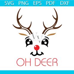 oh deer christmas reindeer face svg, christmas svg, oh deer svg