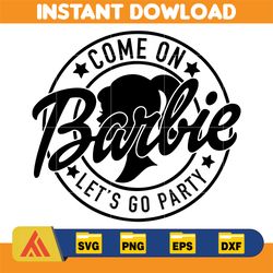 barbie doll barbi icons and svg, come on let's go party svg, letters cricut files digital download svg (50)