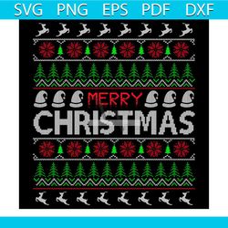 merry christmas santa hat and pine tree svg, christmas svg
