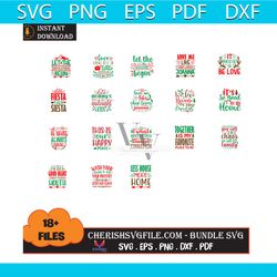 18 files christmas quotes bundle svg, christmas svg, christmas quotes bundle svg