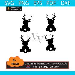 4 files cute reindeer bundle svg, christmas svg, cute reindeer bundle svg