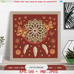 boho dreamcatcher 3d shadow box