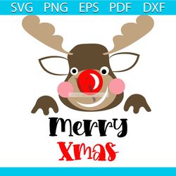 merry xmas and cute reindeer svg, christmas svg, merry xmas svg