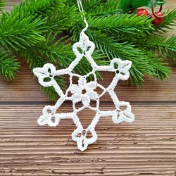 Crochet snowflake ornaments easy pattern - Crochet lace snowflake pattern - Christmas decorations ornament to make