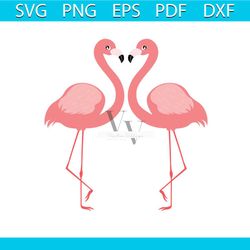 heart shaped flamingos svg, valentine svg, flamingo svg, heart svg, shaped svg