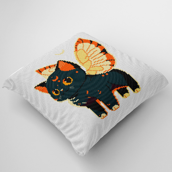 cross stitch pillow pattern cat