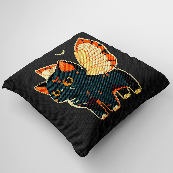 cross stitch pillow pattern kitten