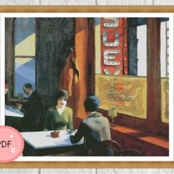 Cross Stitch PAtter,Chop Suey by Edward Hopper,Pdf,Instant Download,Full Coverage,Famous Oil Paintings