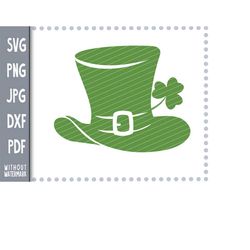 leprechaun hat - st. patrick, 3 leaf clover, st. patricks day, luck of the irish svg, st. patrick svg, st. paddy svg, cr